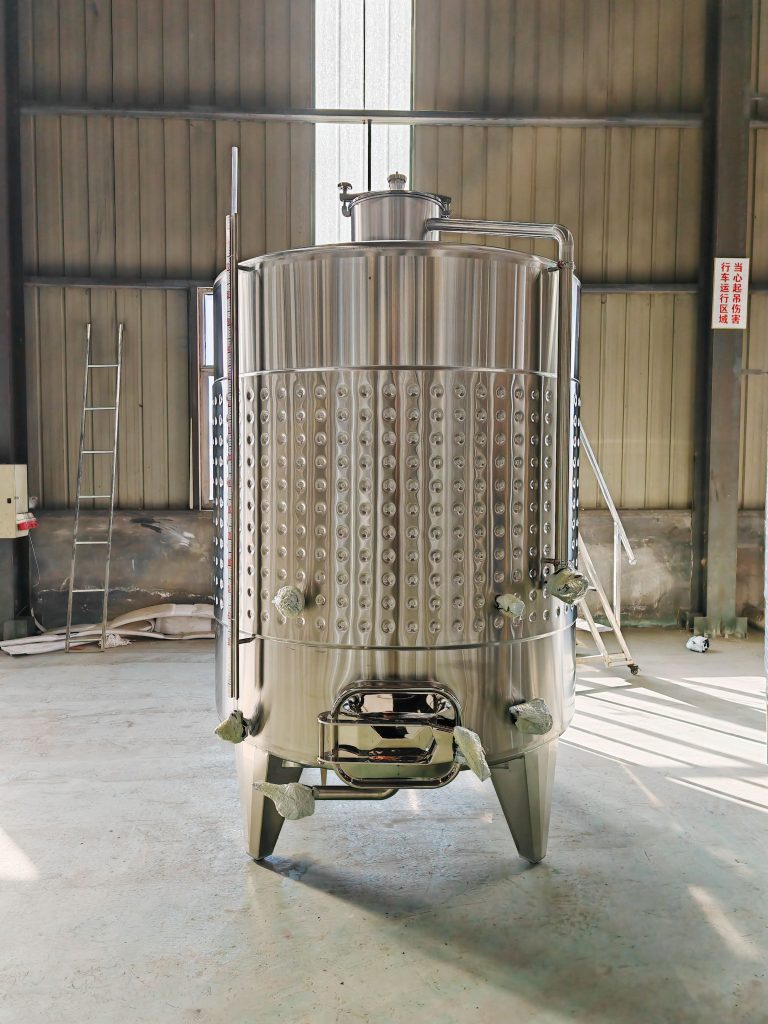 white wine  fermentation tank with cooling jacket
