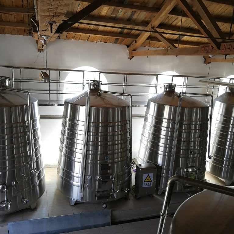 tapered conical wine fermentation tanks