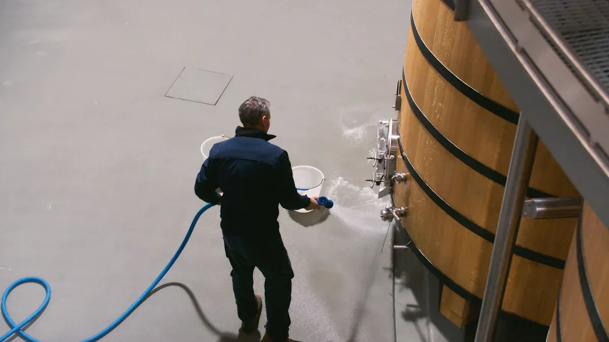 Cleaning Wine Making Vats