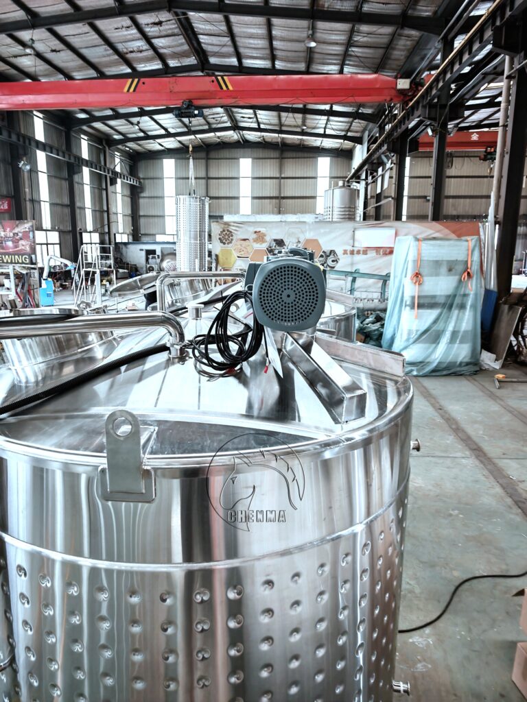 top of mixer for 3000L wine fermentation tank