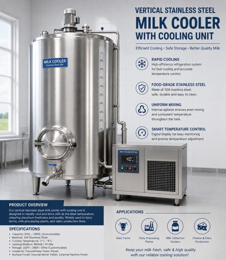vertical fresh milk cooling tank